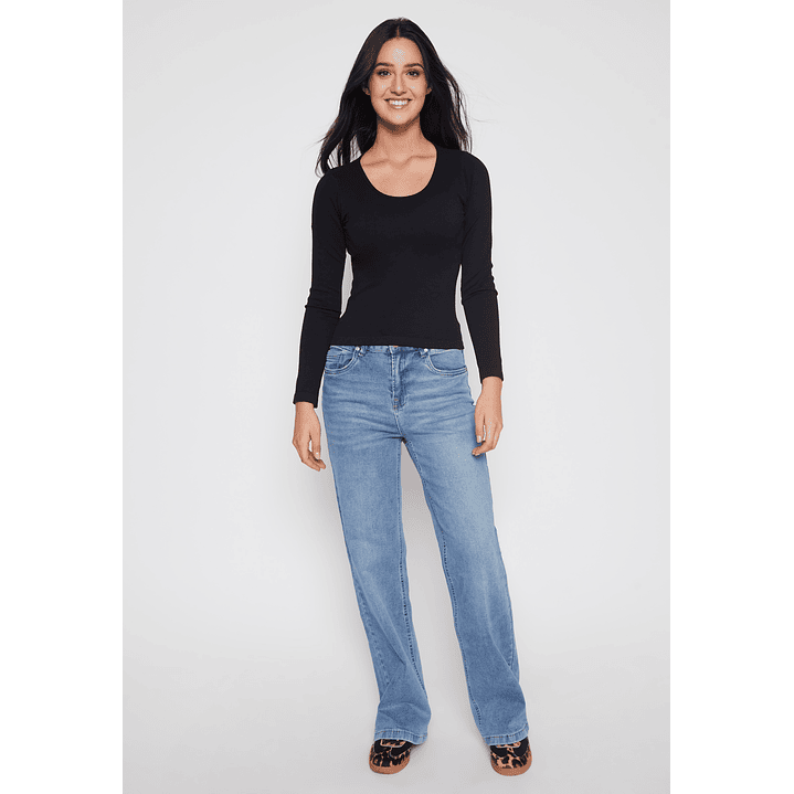 Polera SeamLess Manga Larga Mujer Negro Familyshop 2