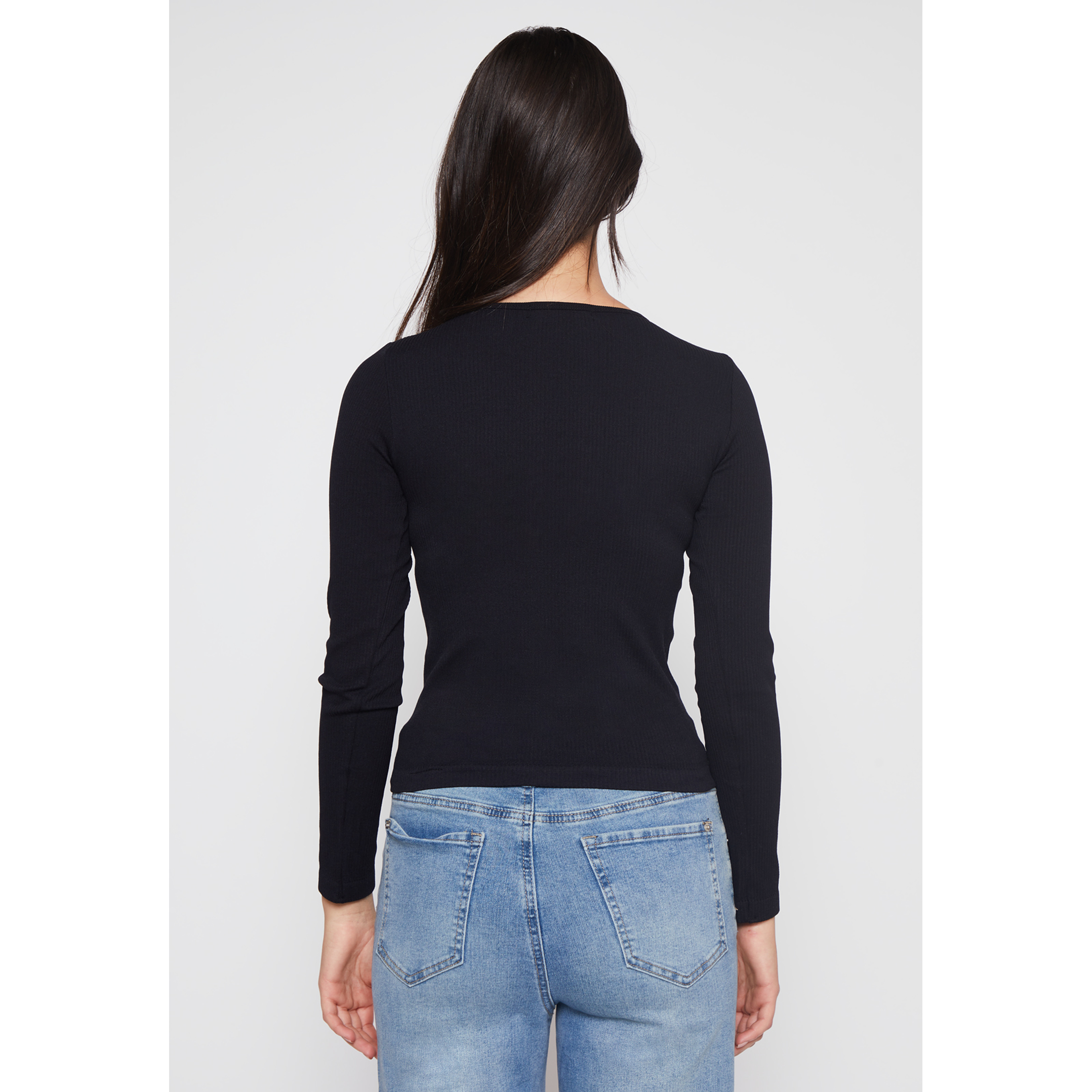 Polera SeamLess Manga Larga Mujer Negro Familyshop 3