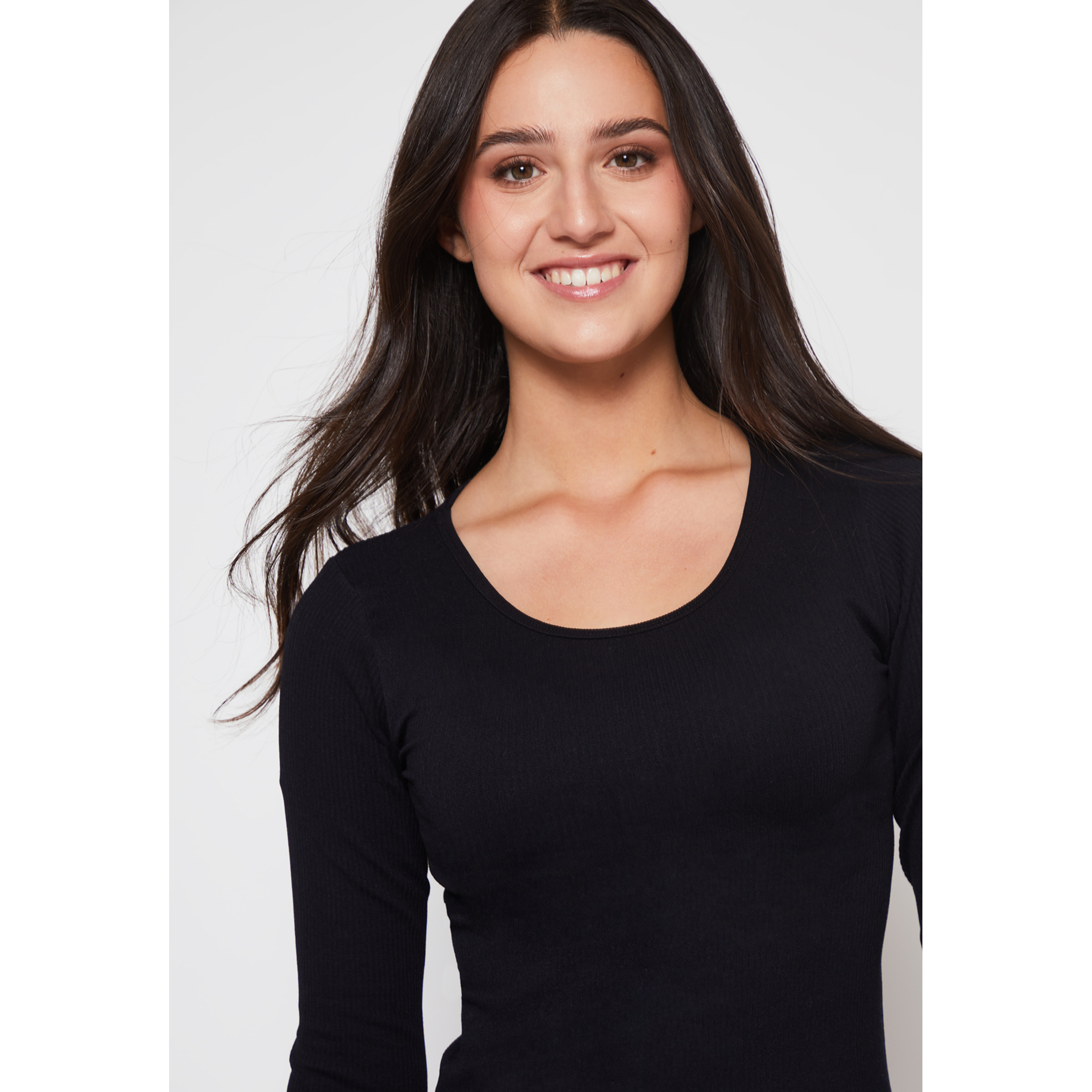 Polera SeamLess Manga Larga Mujer Negro Familyshop 4