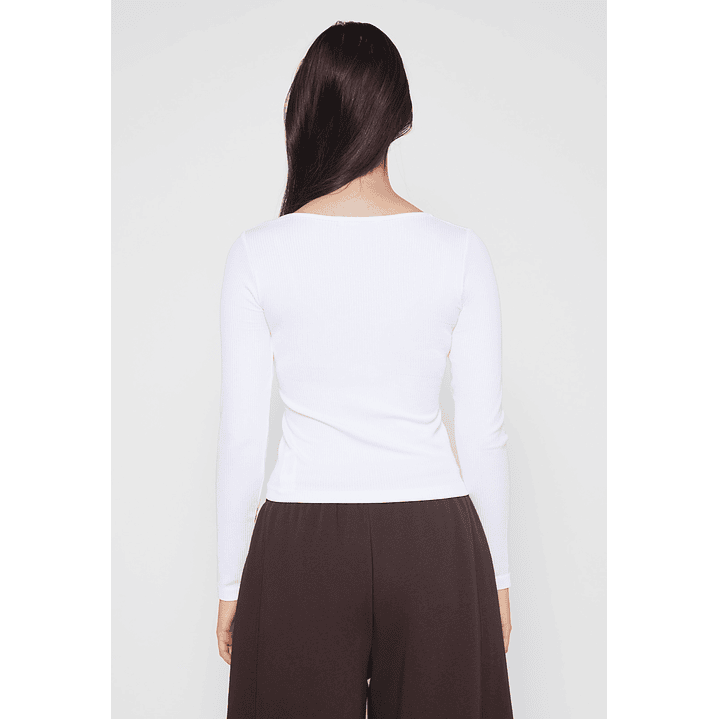 Polera SeamLess Manga Larga Mujer Blanco Familyshop 3