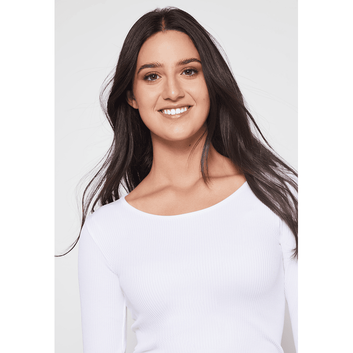 Polera SeamLess Manga Larga Mujer Blanco Familyshop 4