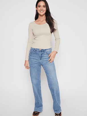 Polera SeamLess Manga Larga Mujer Beige Familyshop