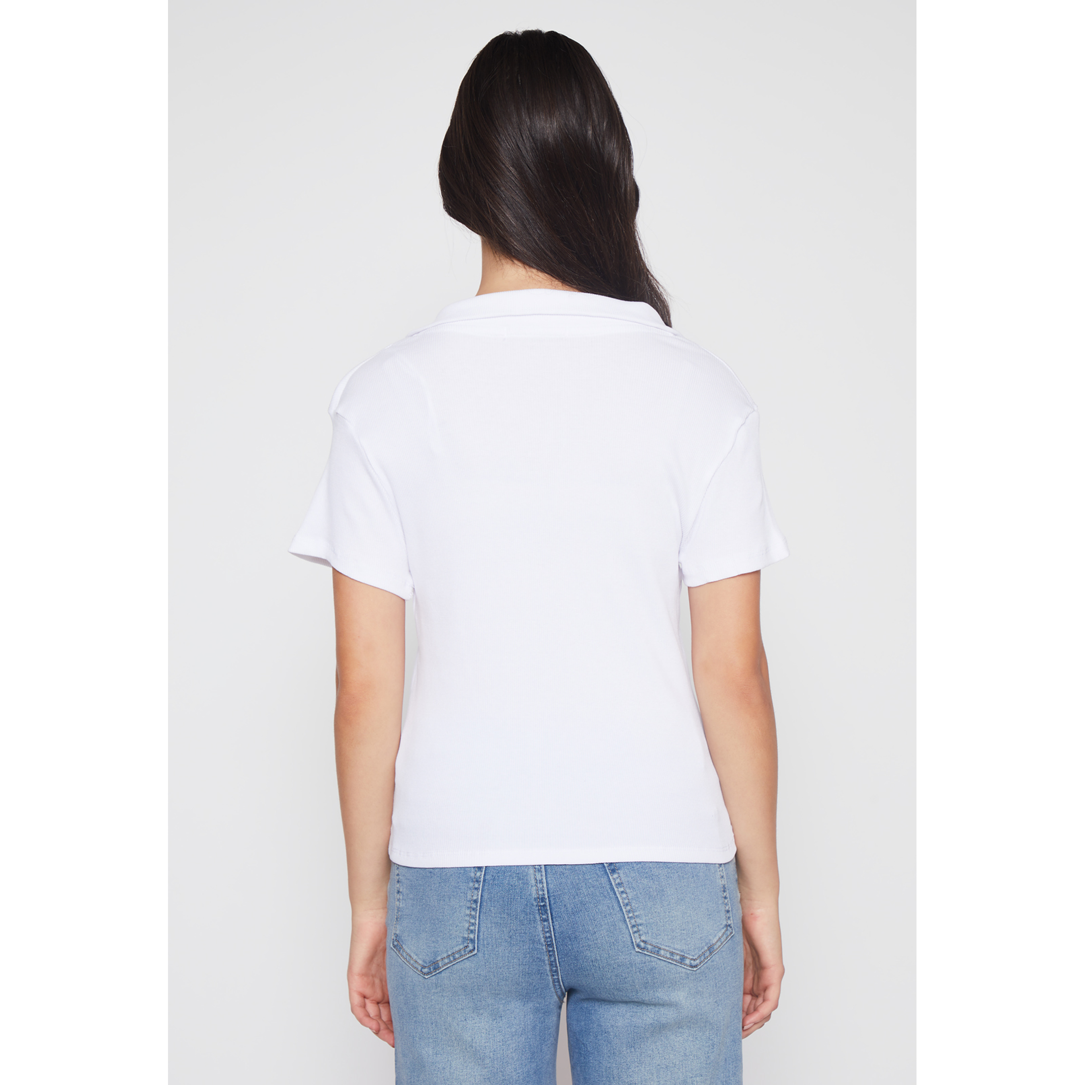 Polera Cuello Mujer Blanco Familyshop 3