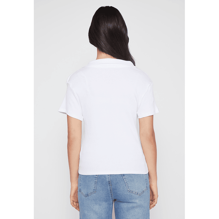 Polera Cuello Mujer Blanco Familyshop 3