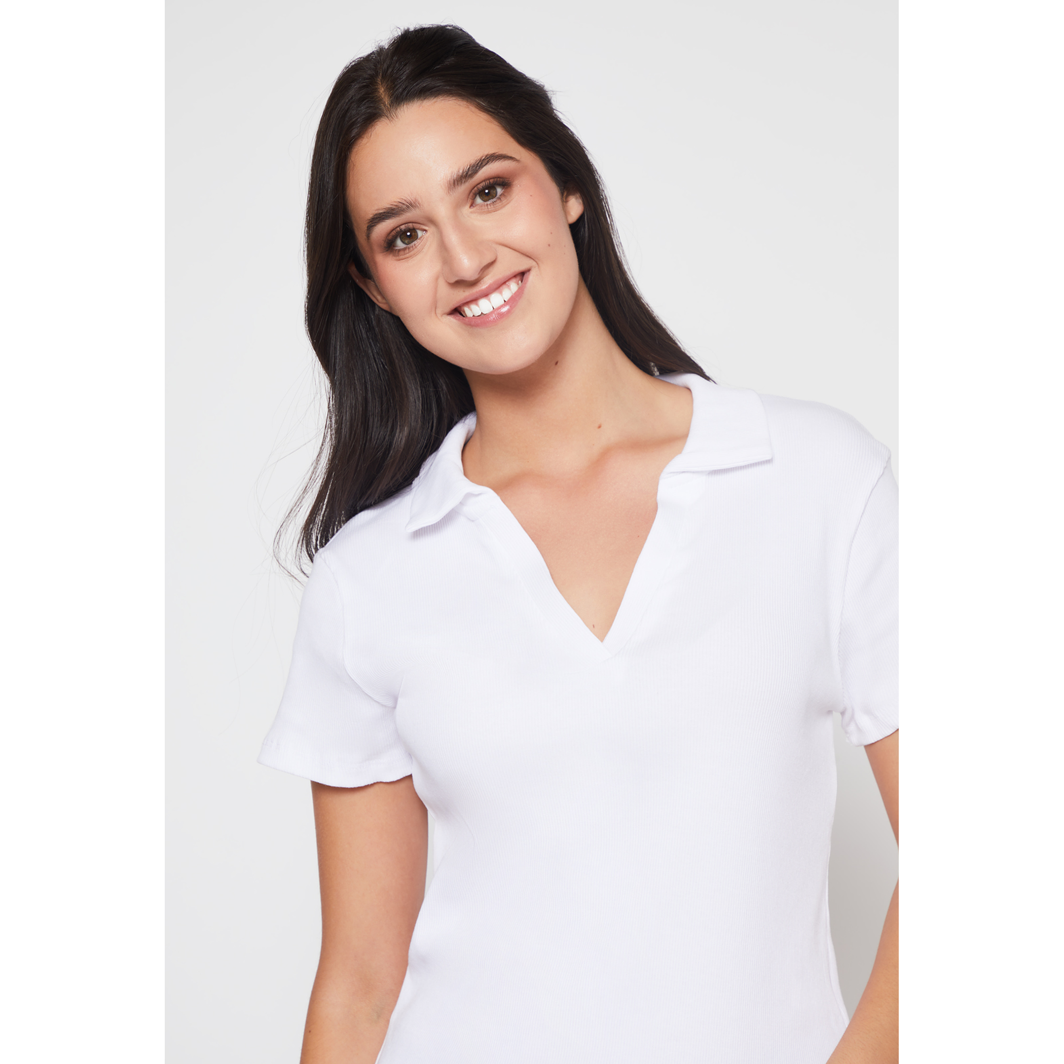 Polera Cuello Mujer Blanco Familyshop 4
