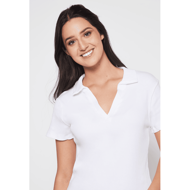 Polera Cuello Mujer Blanco Familyshop 4