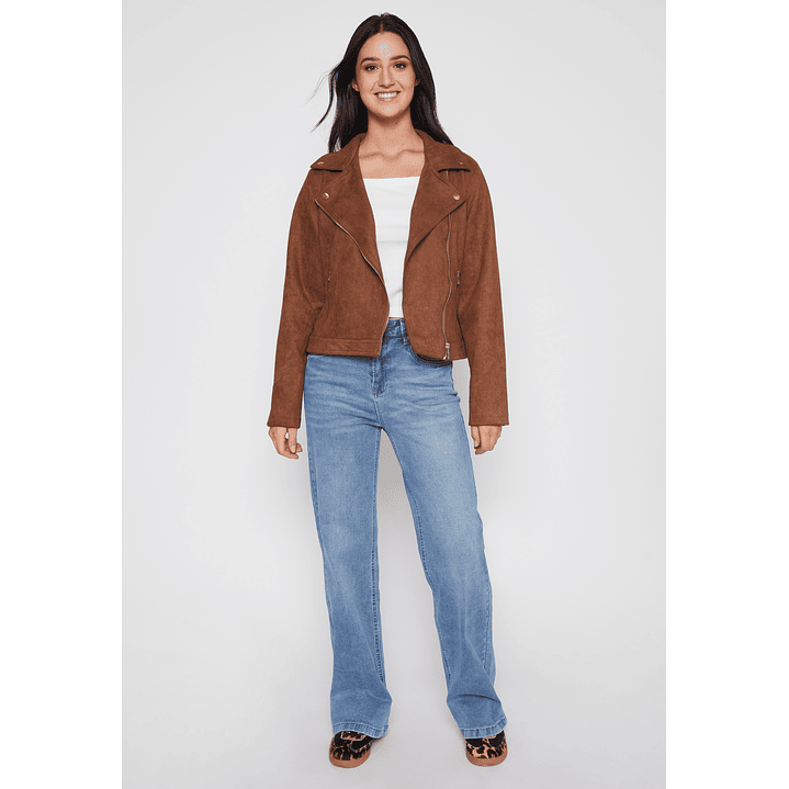 Chaqueta Biker Mujer Camel Familyshop 2