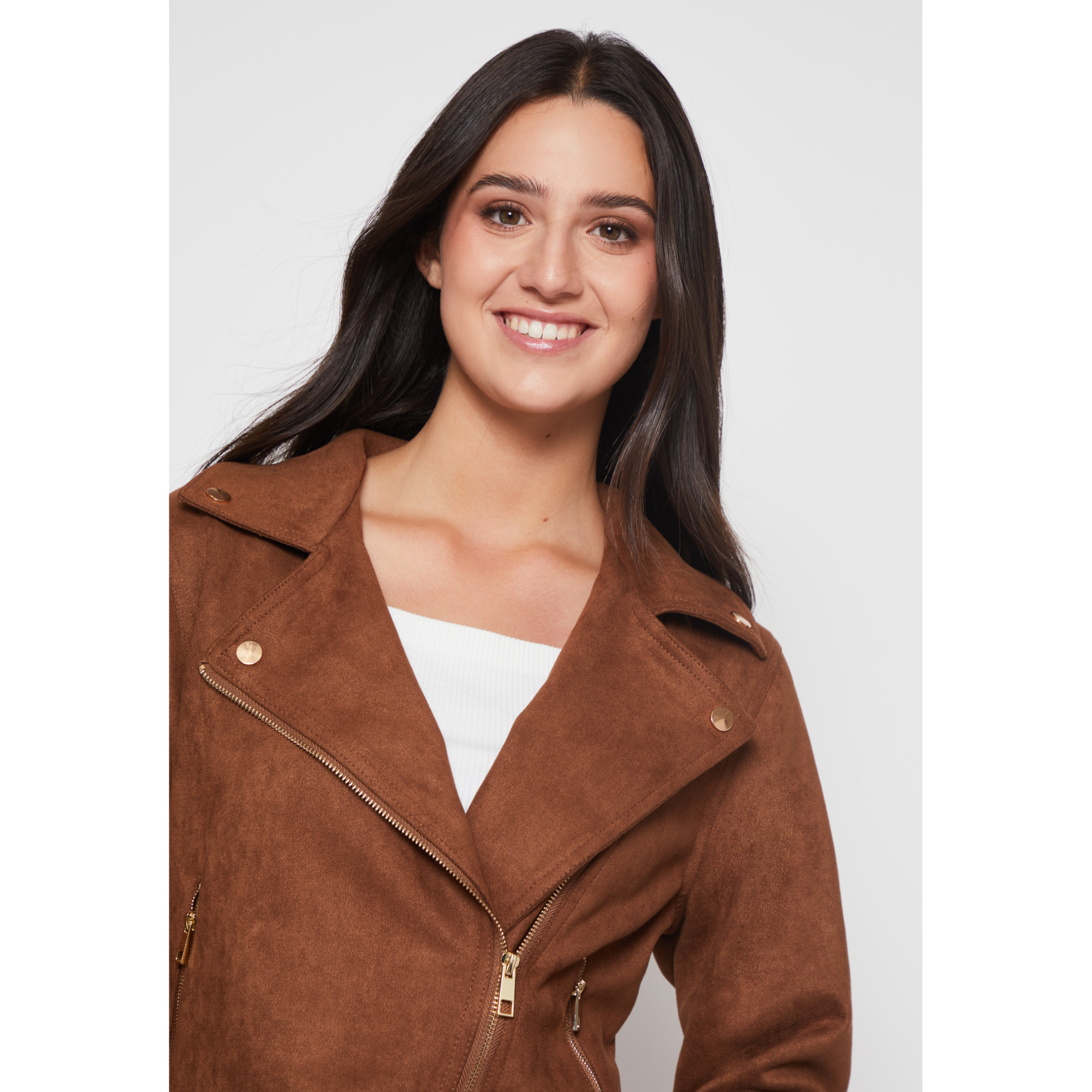 Chaqueta Biker Mujer Camel Familyshop 3