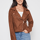 Chaqueta Biker Mujer Camel Familyshop - Miniatura 1