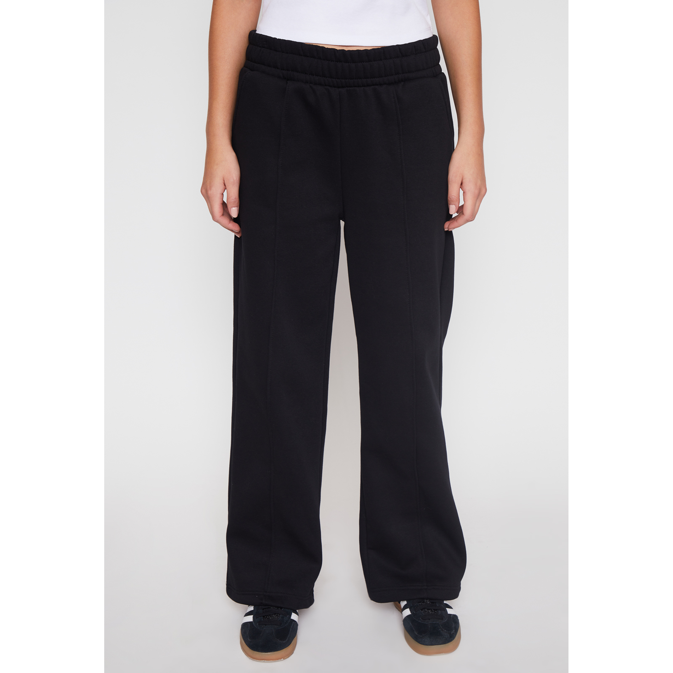 Pantalón Buzo Wide Leg Recto Mujer Negro Familyshop 1