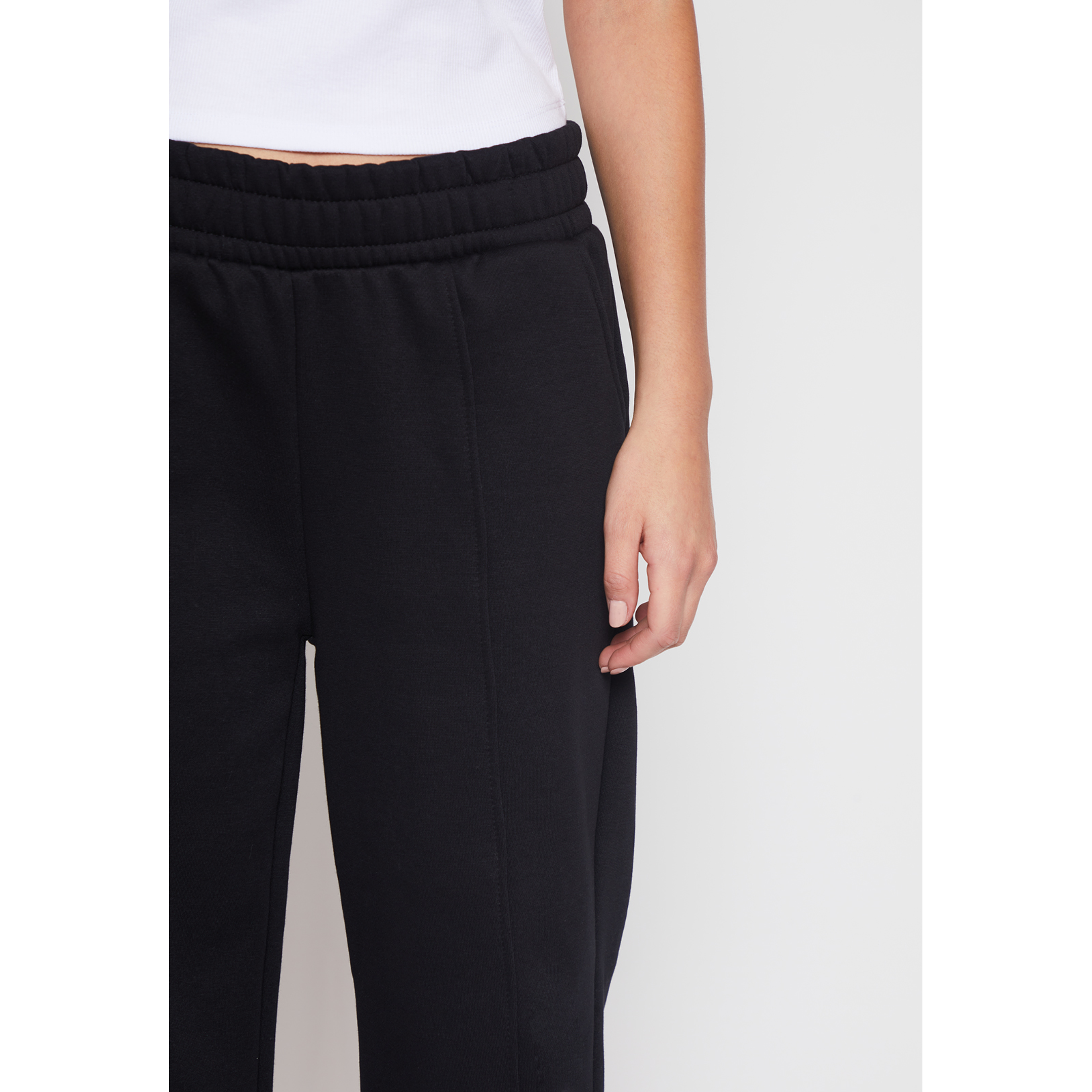 Pantalón Buzo Wide Leg Recto Mujer Negro Familyshop 4