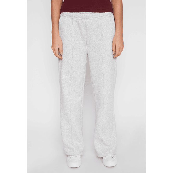 Pantalón Buzo Wide Leg Recto Mujer Gris Familyshop 1