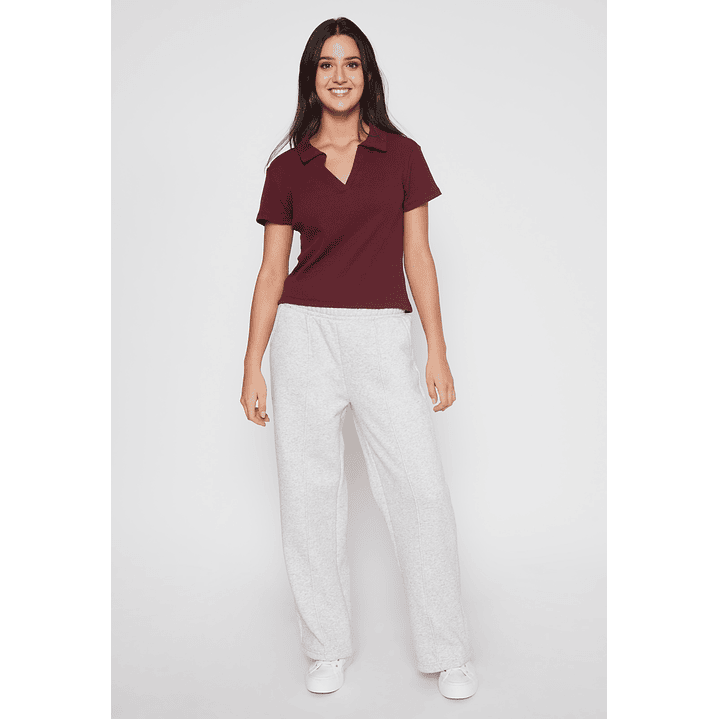 Pantalón Buzo Wide Leg Recto Mujer Gris Familyshop 2
