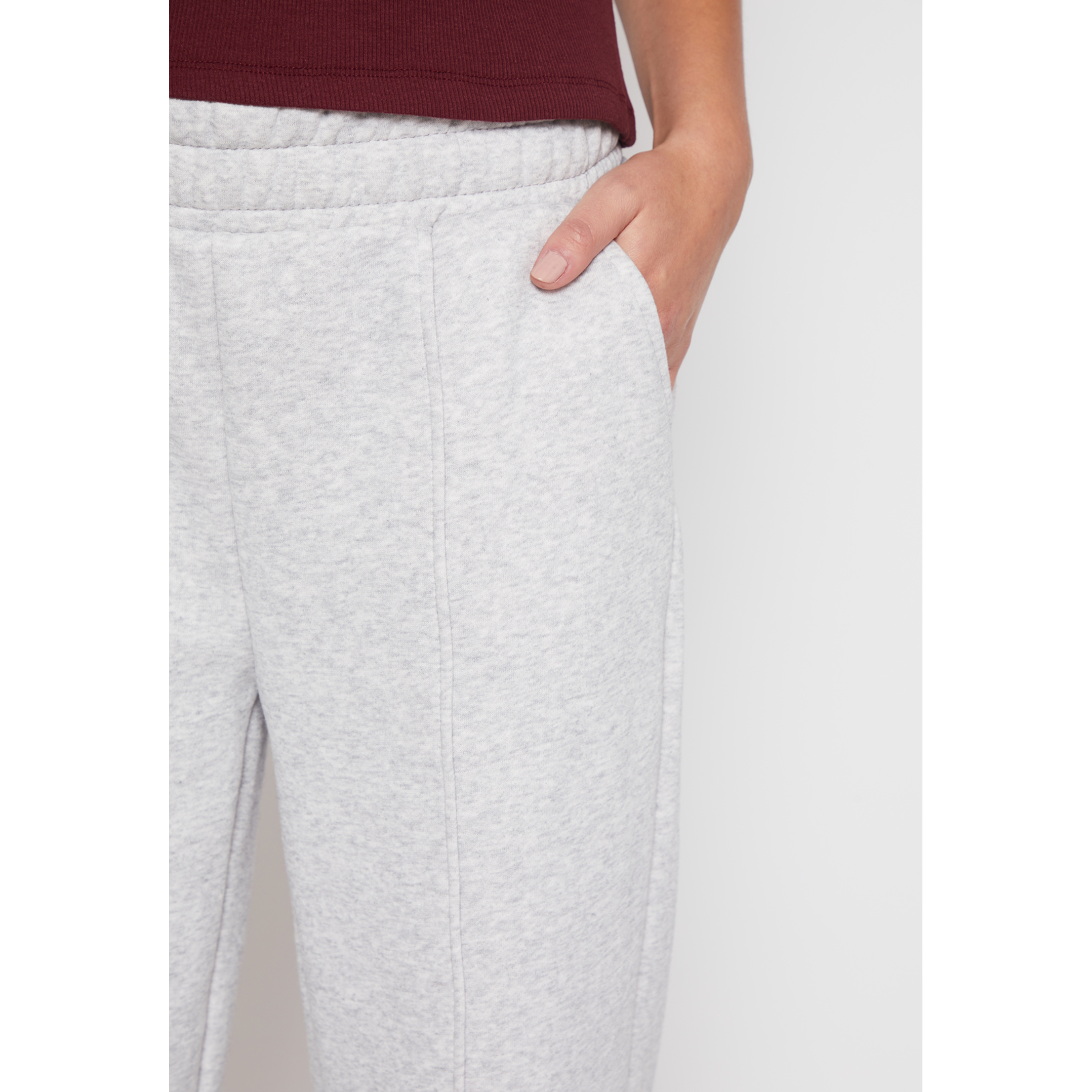 Pantalón Buzo Wide Leg Recto Mujer Gris Familyshop 4