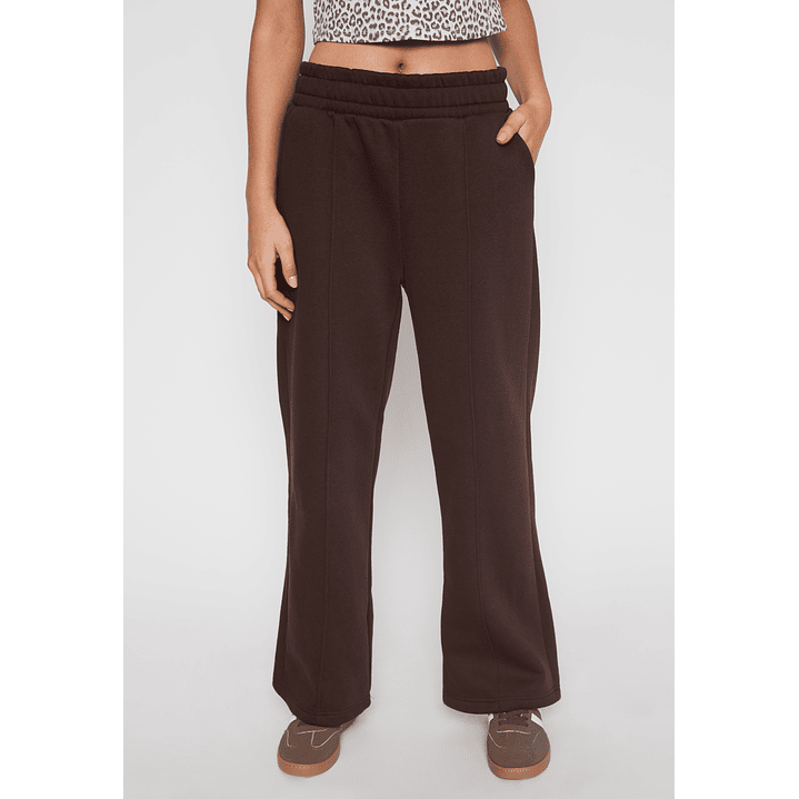 Pantalón Buzo Wide Leg Recto Mujer Café Familyshop 1