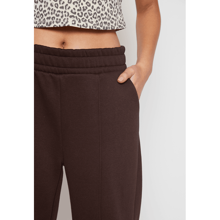 Pantalón Buzo Wide Leg Recto Mujer Café Familyshop 4