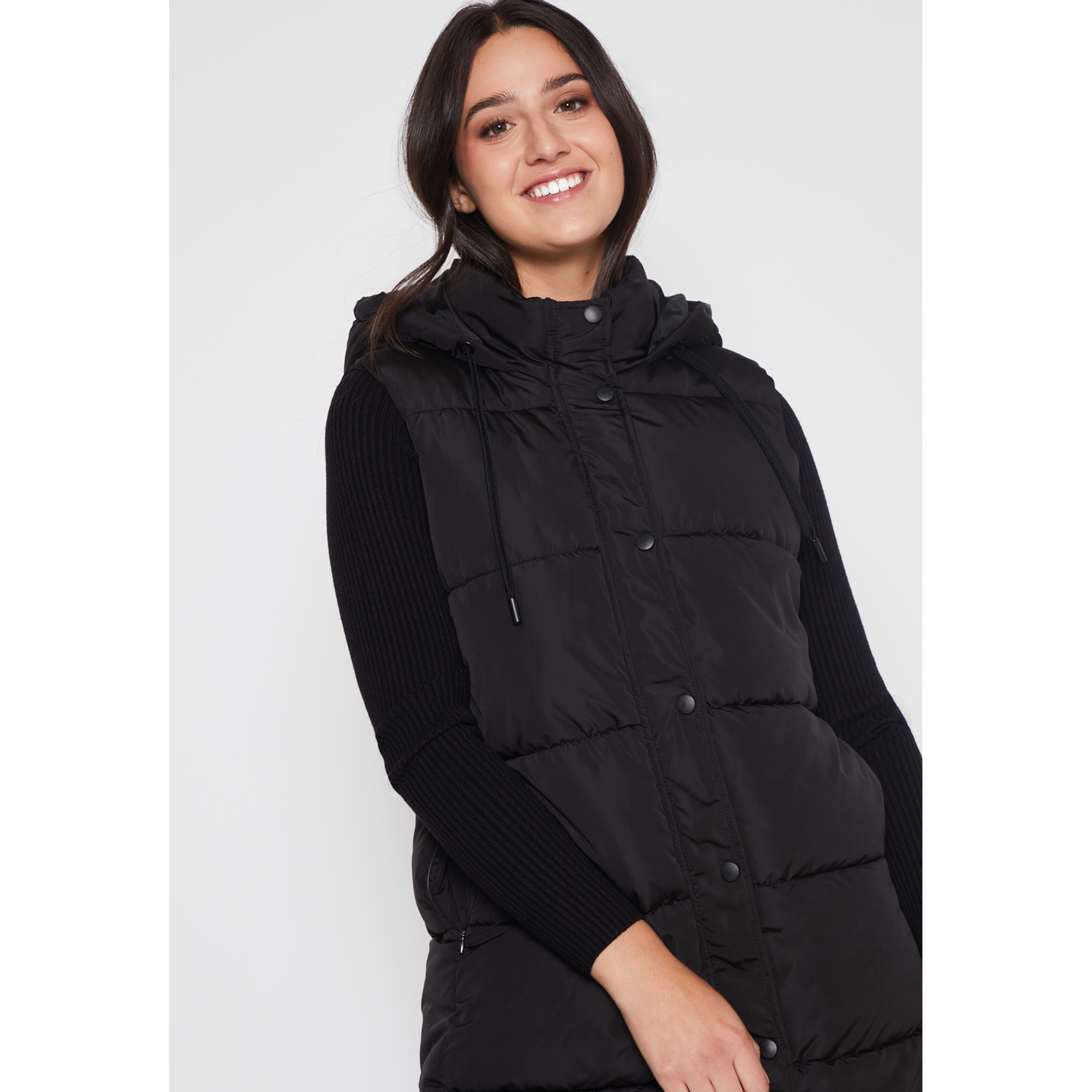 Parka Franjas Mujer Negro Familyshop 4