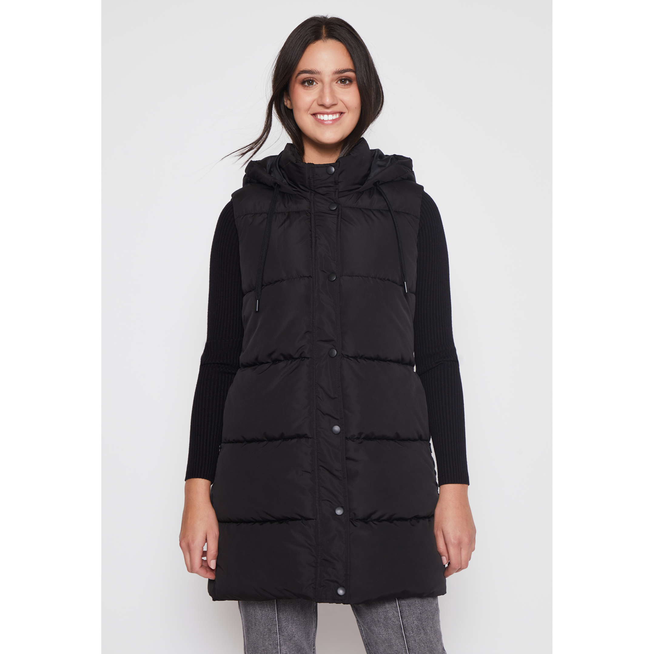 Parka Franjas Mujer Negro Familyshop 1