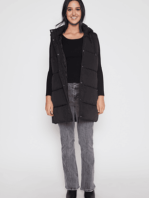 Parka Franjas Mujer Negro Familyshop