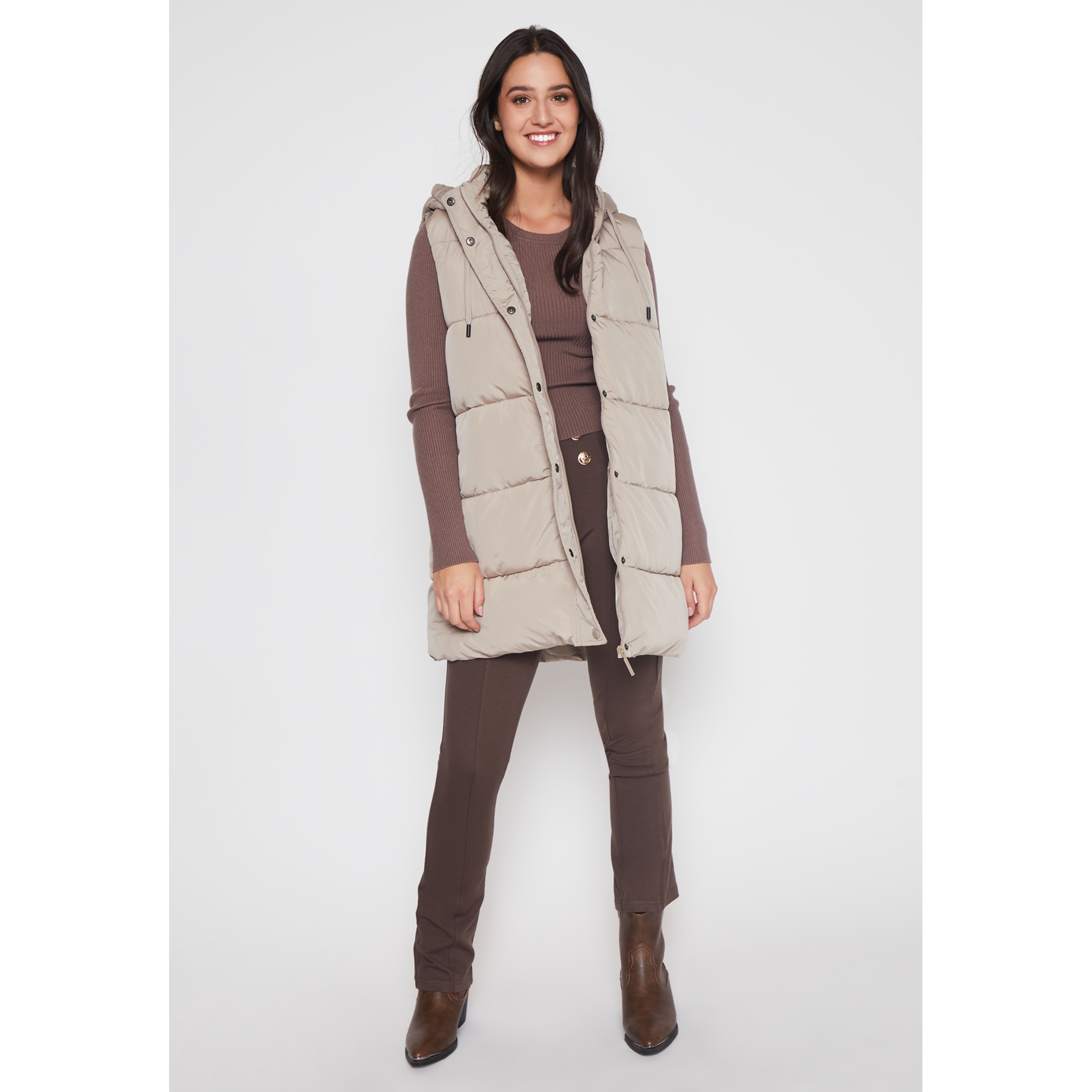 Parka Franjas Mujer Beige Familyshop 2