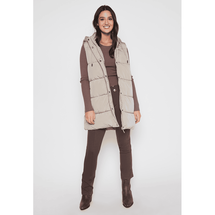 Parka Franjas Mujer Beige Familyshop 2