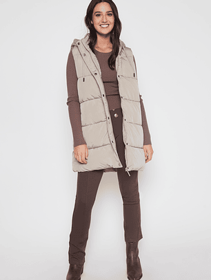 Parka Franjas Mujer Beige Familyshop