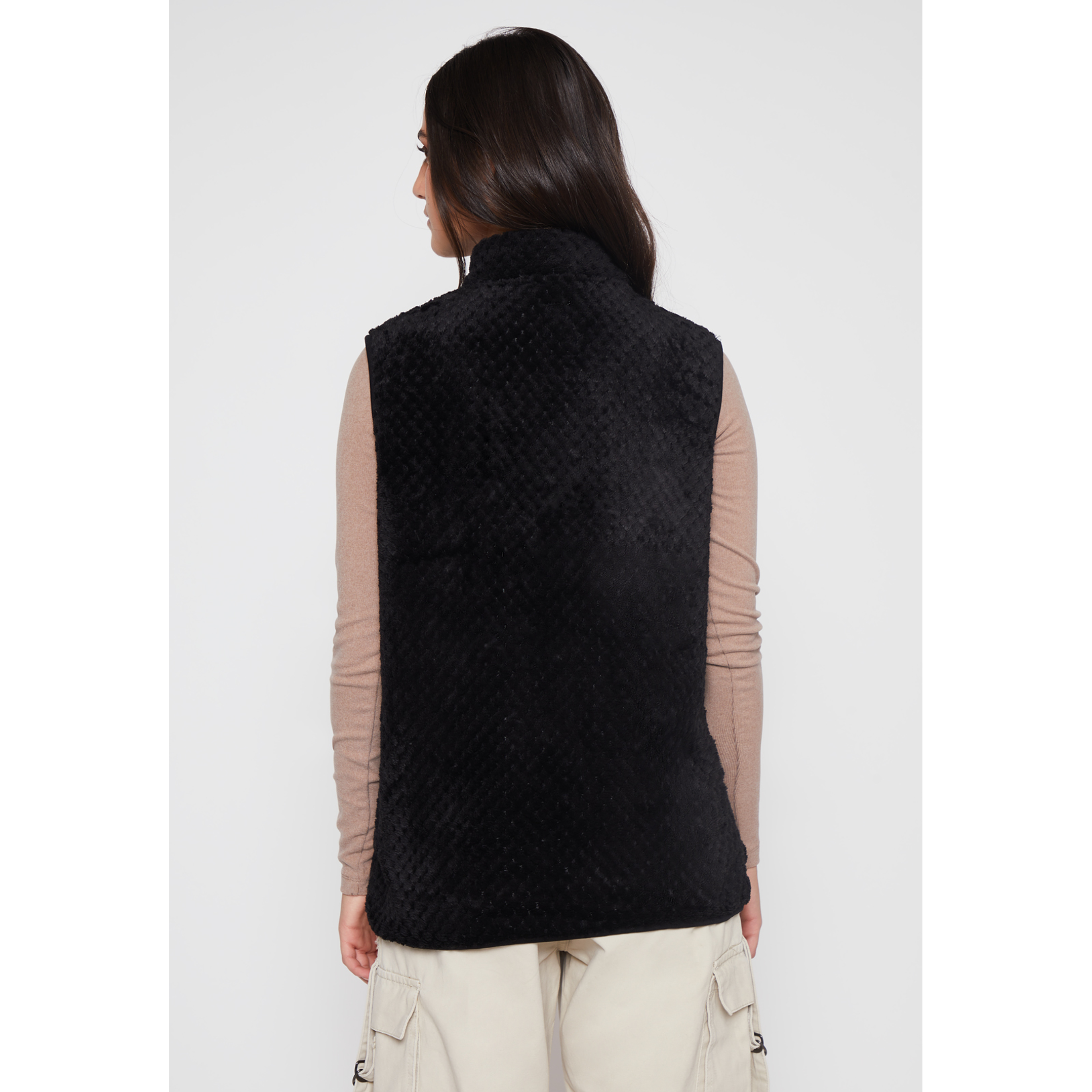 Polar Peludo Sin Manga Mujer Negro Familyshop 3