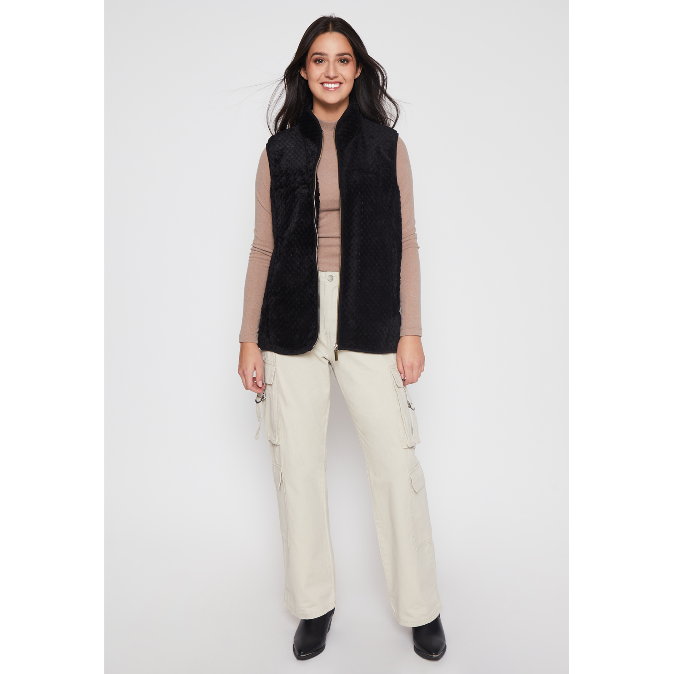 Polar Peludo Sin Manga Mujer Negro Familyshop 2