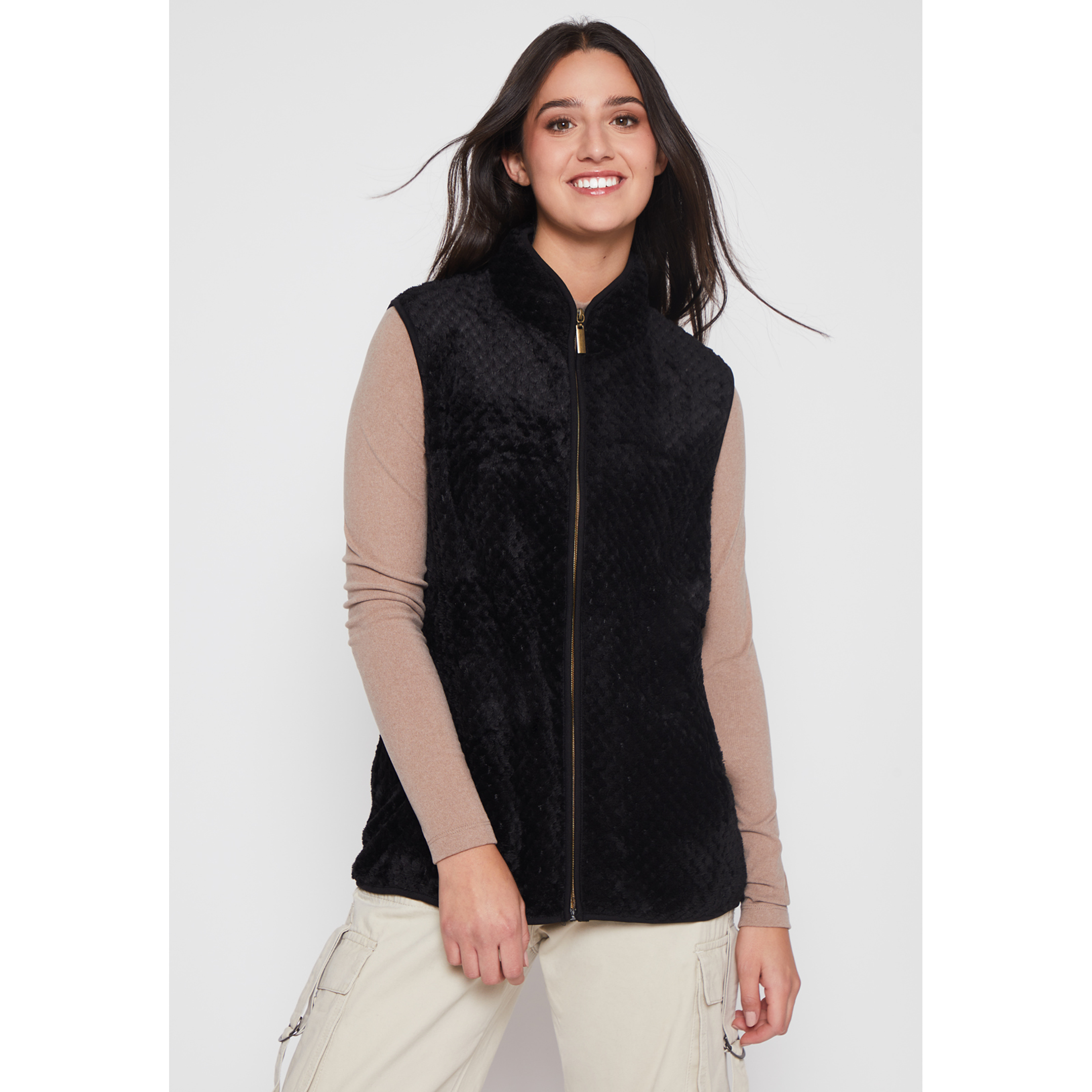 Polar Peludo Sin Manga Mujer Negro Familyshop 1