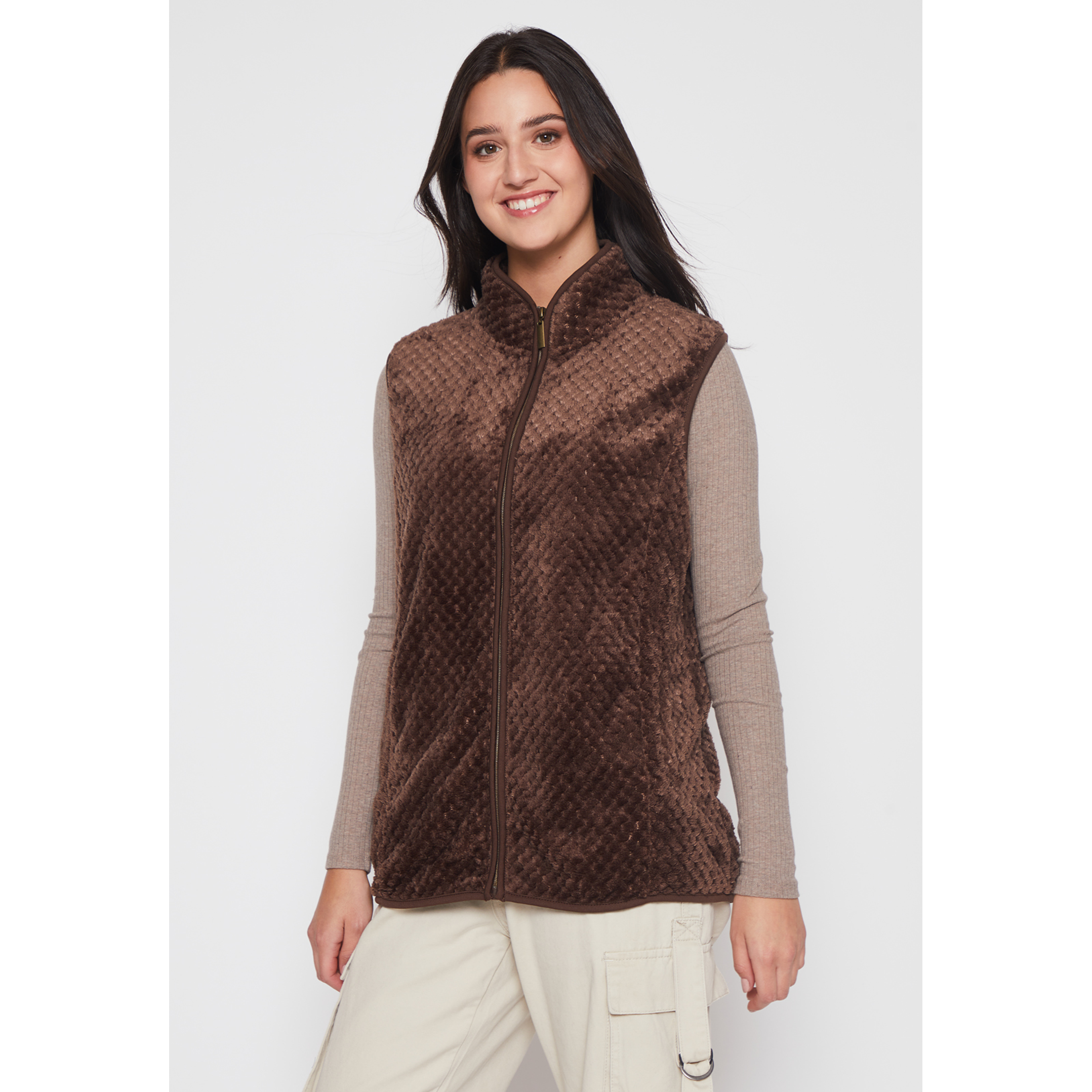 Polar Peludo Sin Manga Mujer Café Familyshop 1