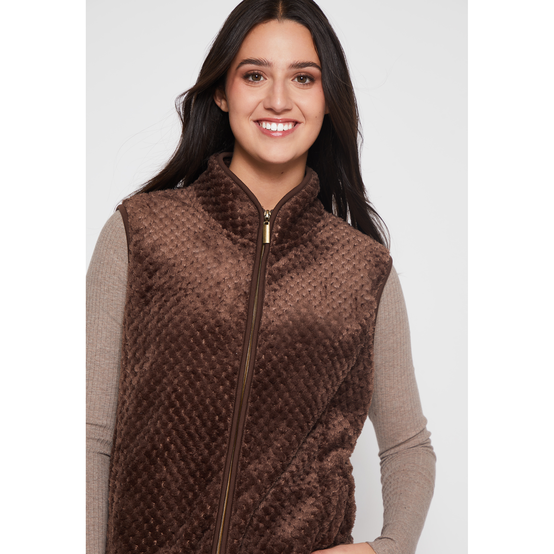 Polar Peludo Sin Manga Mujer Café Familyshop 3