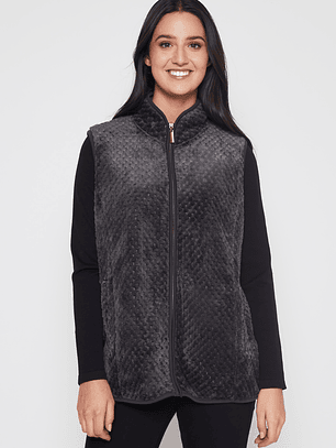 Polar Peludo Sin Manga  Motas Mujer Gris Familyshop