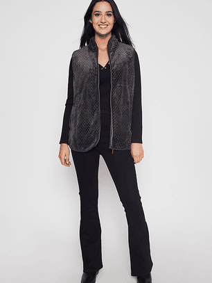 Polar Peludo Sin Manga  Motas Mujer Gris Familyshop