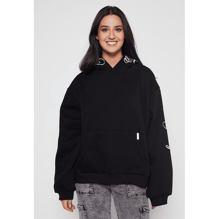 Polerón Bordado Go Mujer Negro Familyshop 1