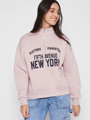 Polerón New York Mujer Rosado Familyshop