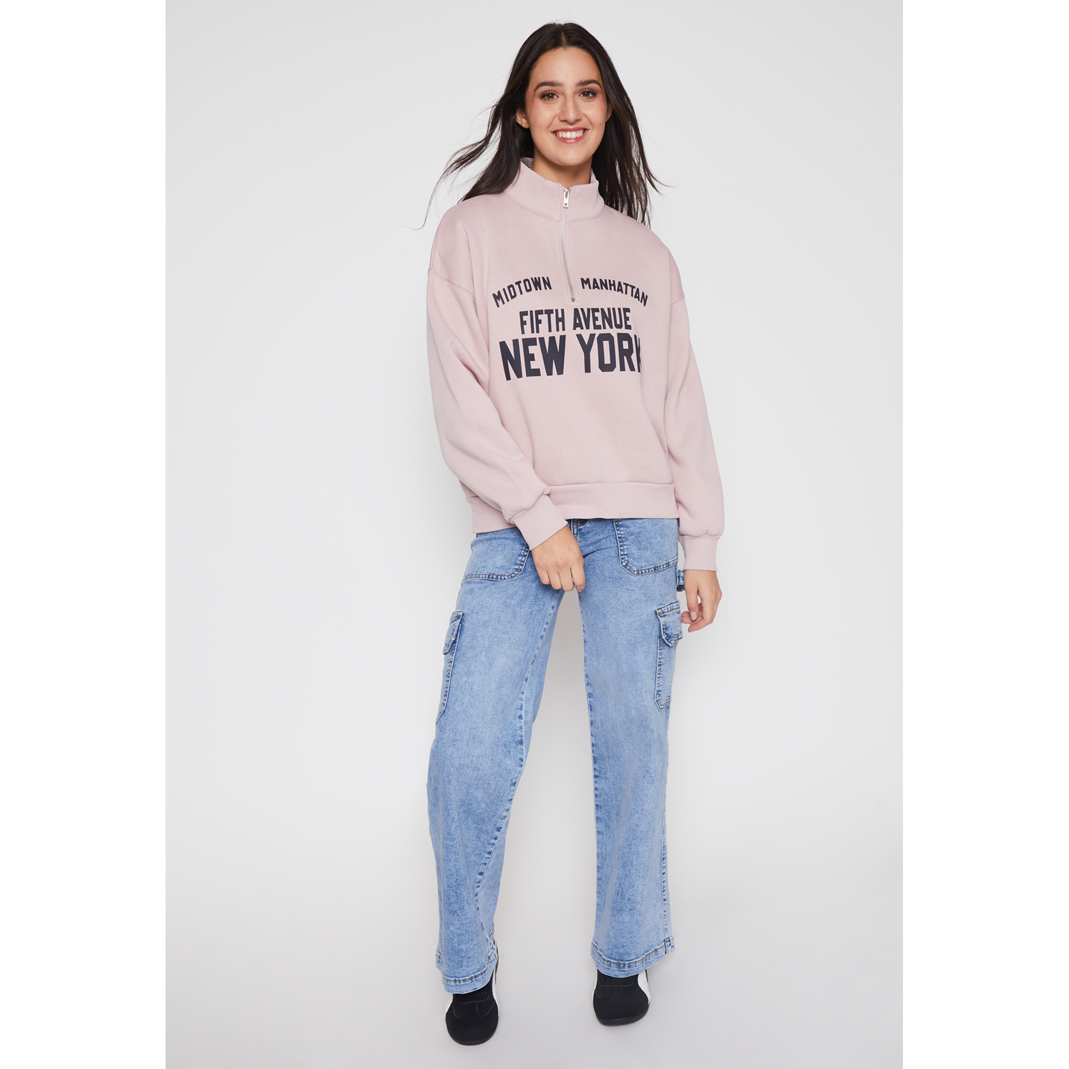 Polerón New York Mujer Rosado Familyshop 2