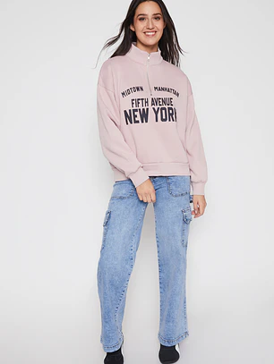 Polerón New York Mujer Rosado Familyshop