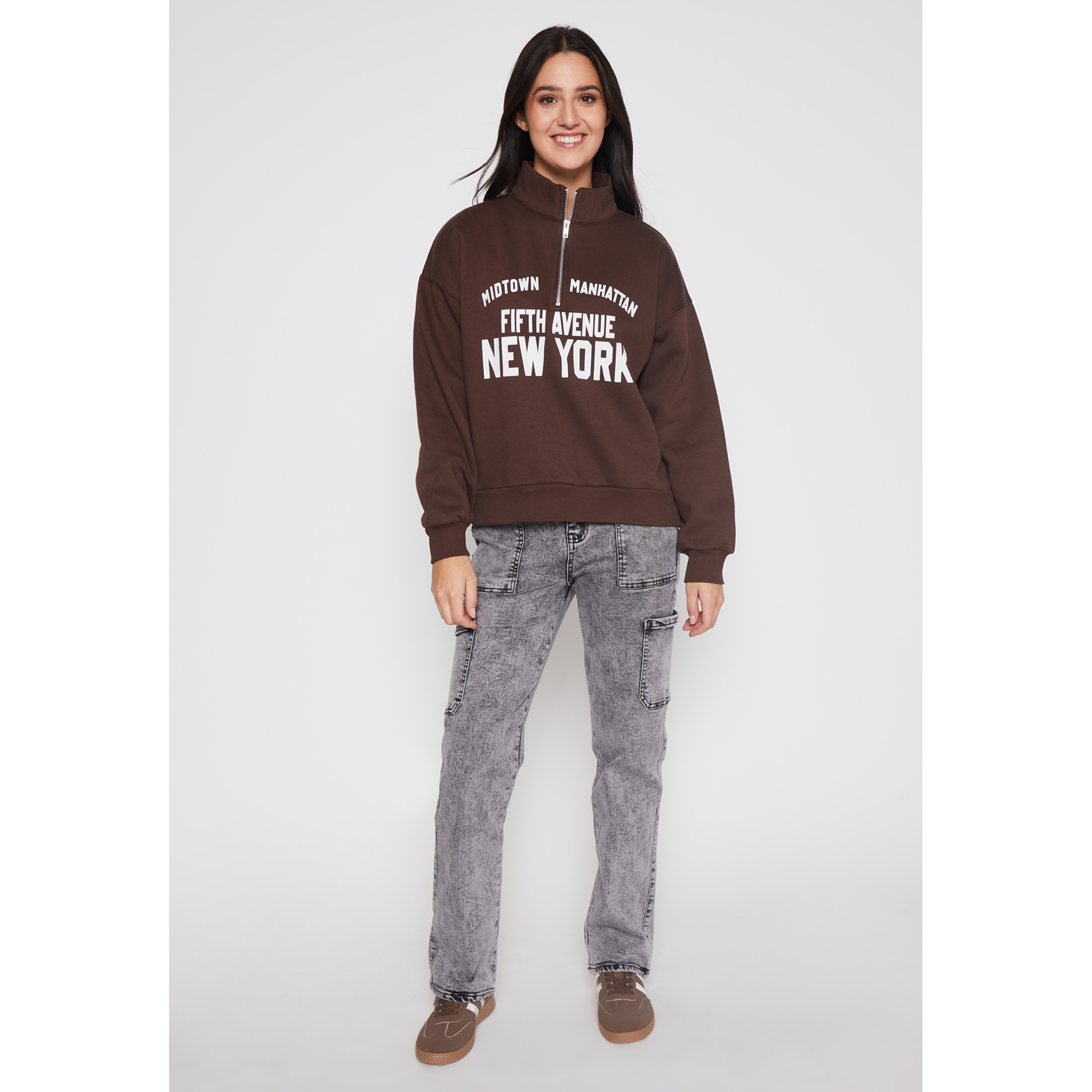 Polerón New York Mujer Café Familyshop 2