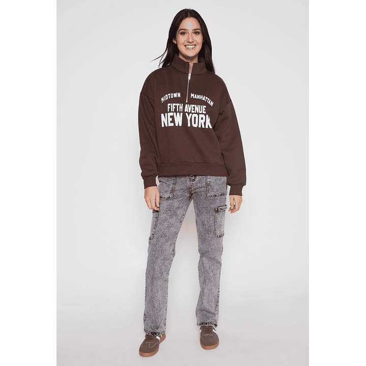 Polerón New York Mujer Café Familyshop 2