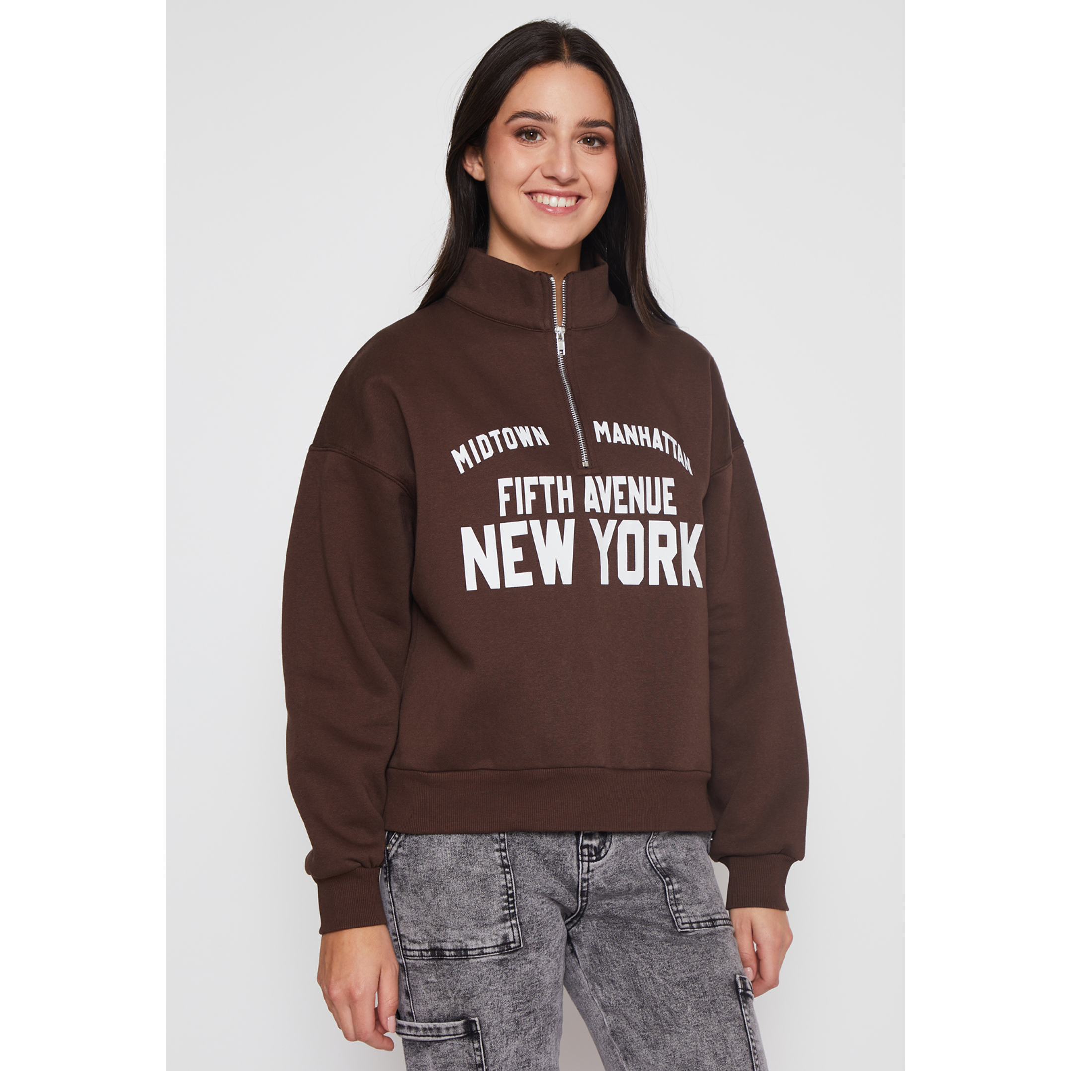 Polerón New York Mujer Café Familyshop 1