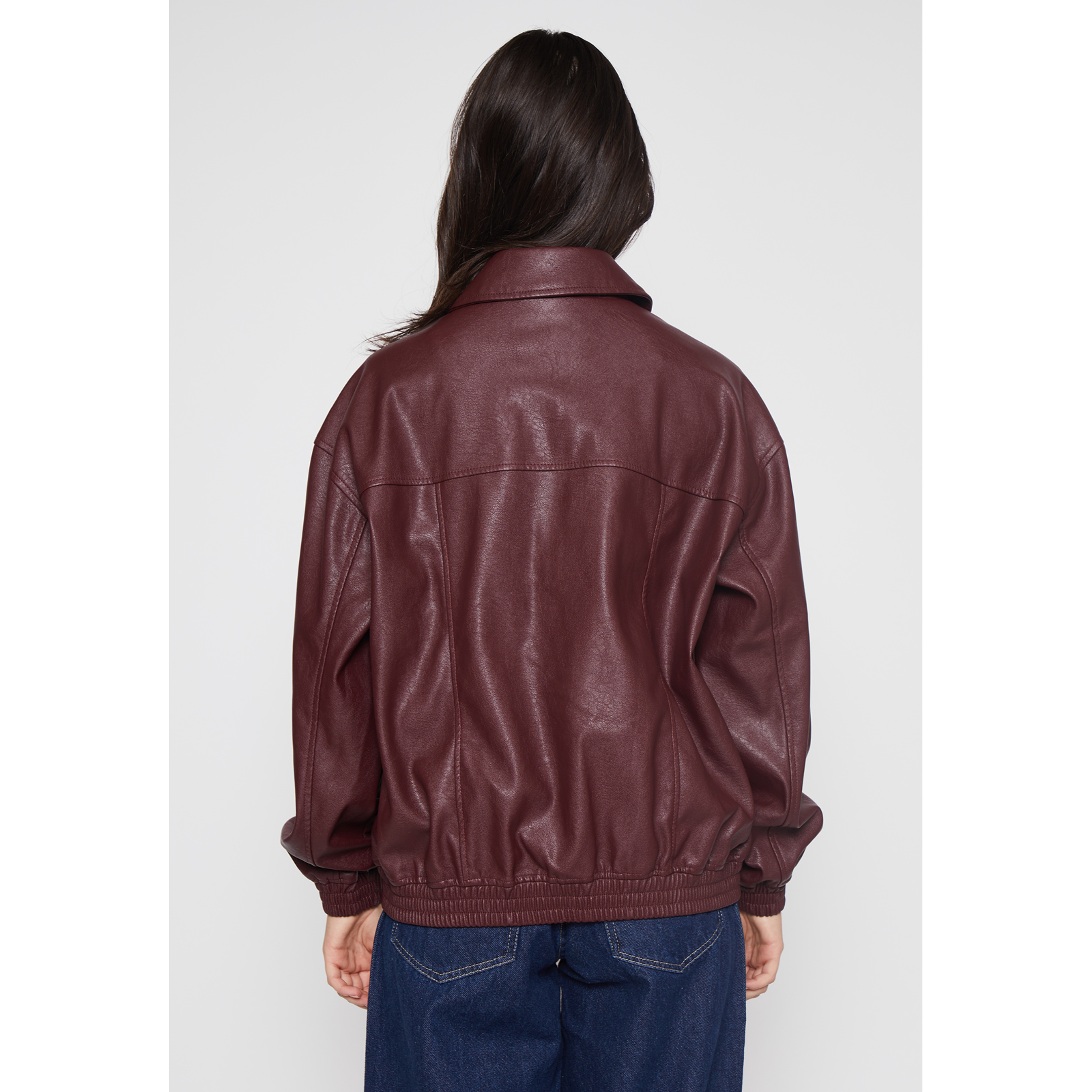 Chaqueta Ecocuero Mujer Burdeo Familyshop 3