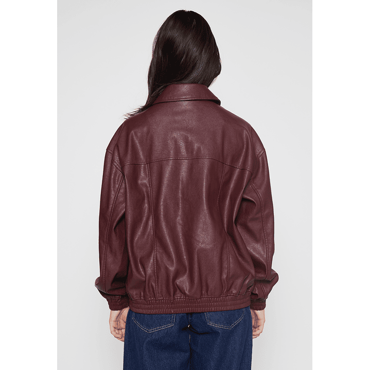 Chaqueta Ecocuero Mujer Burdeo Familyshop 3
