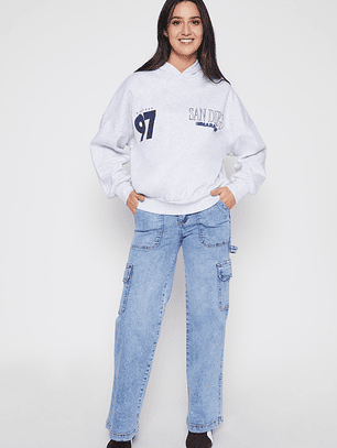 Jeans Wide Leg Cr Mujer Azul Familyshop