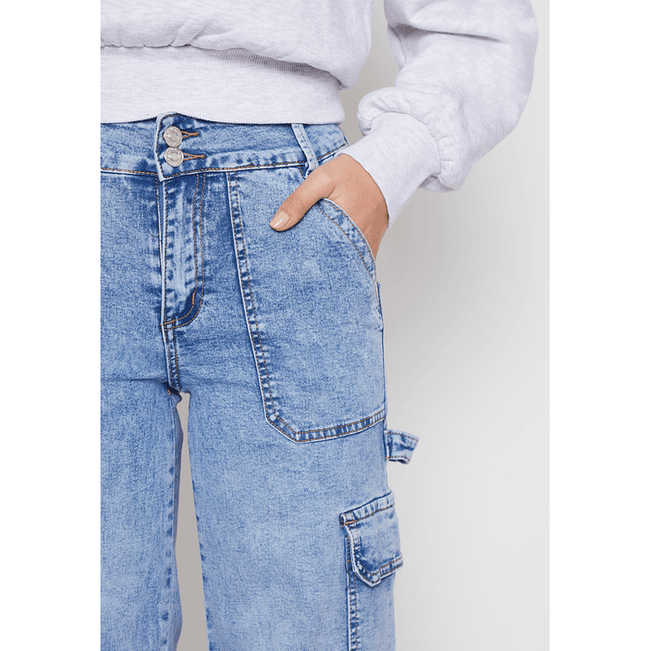 Jeans Wide Leg Cr Mujer Azul Familyshop 4