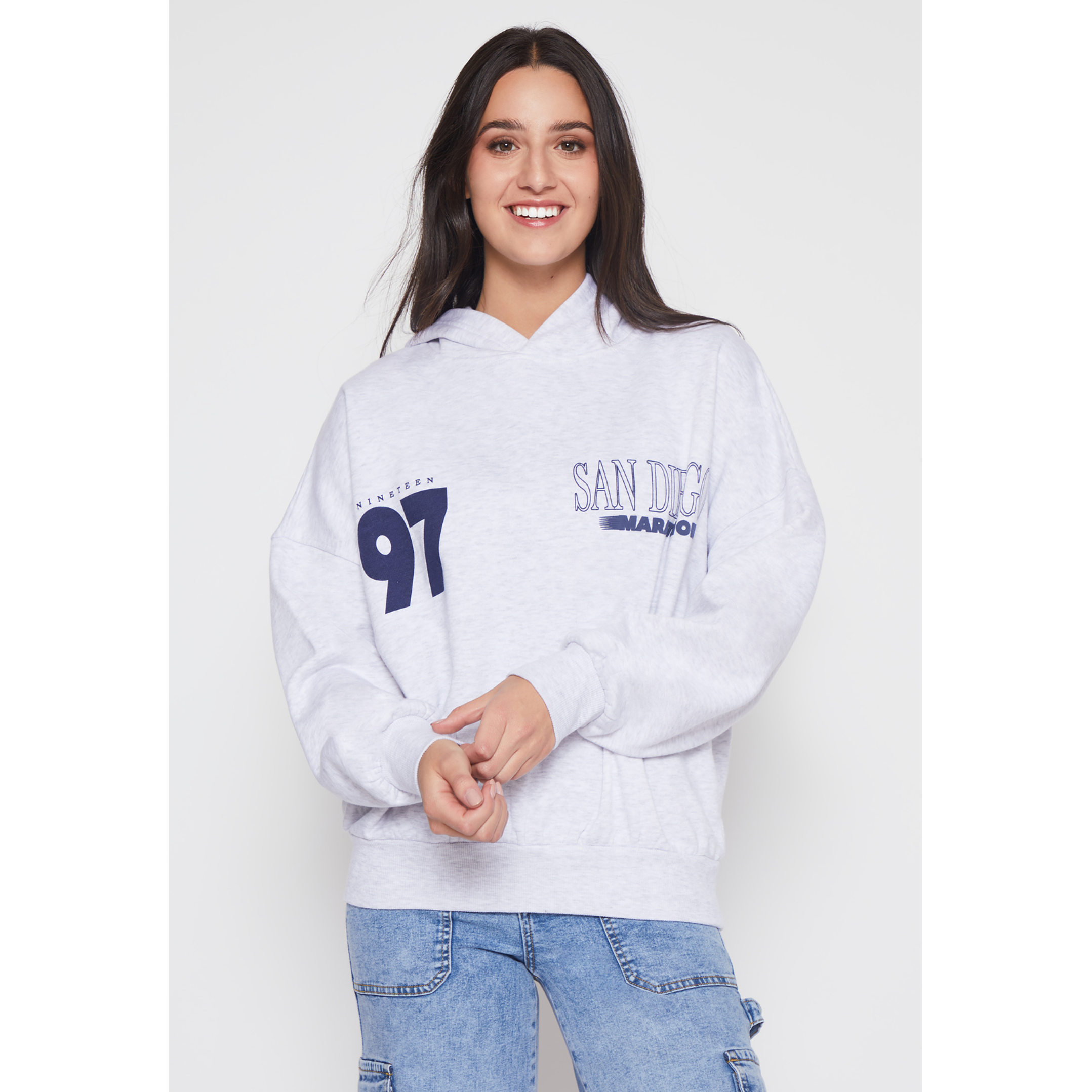 Polerón Hoodie Mujer Gris Familyshop 1