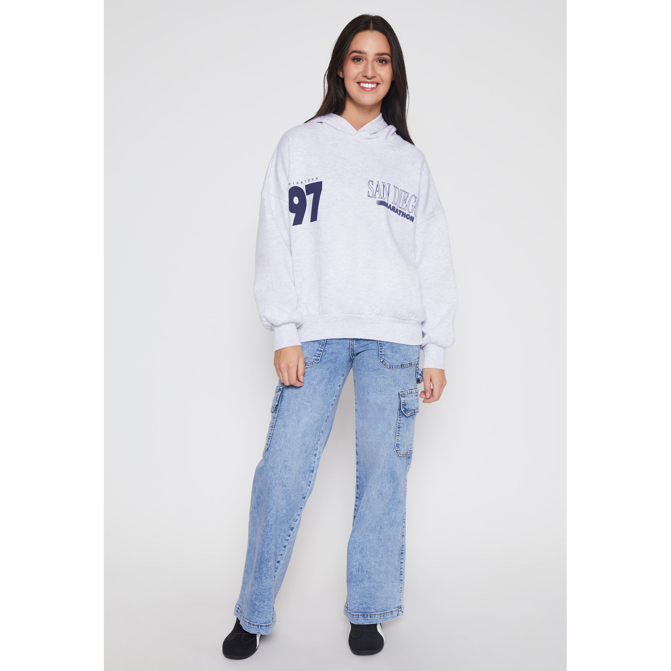 Polerón Hoodie Mujer Gris Familyshop 2