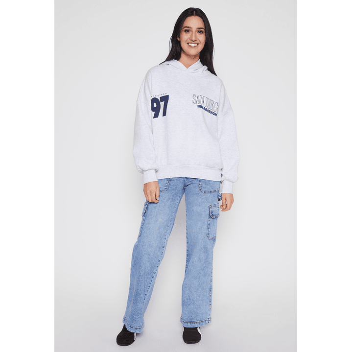 Polerón Hoodie Mujer Gris Familyshop 2