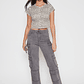 Jeans Wide Leg Cargo Mujer Gris Familyshop - Miniatura 2