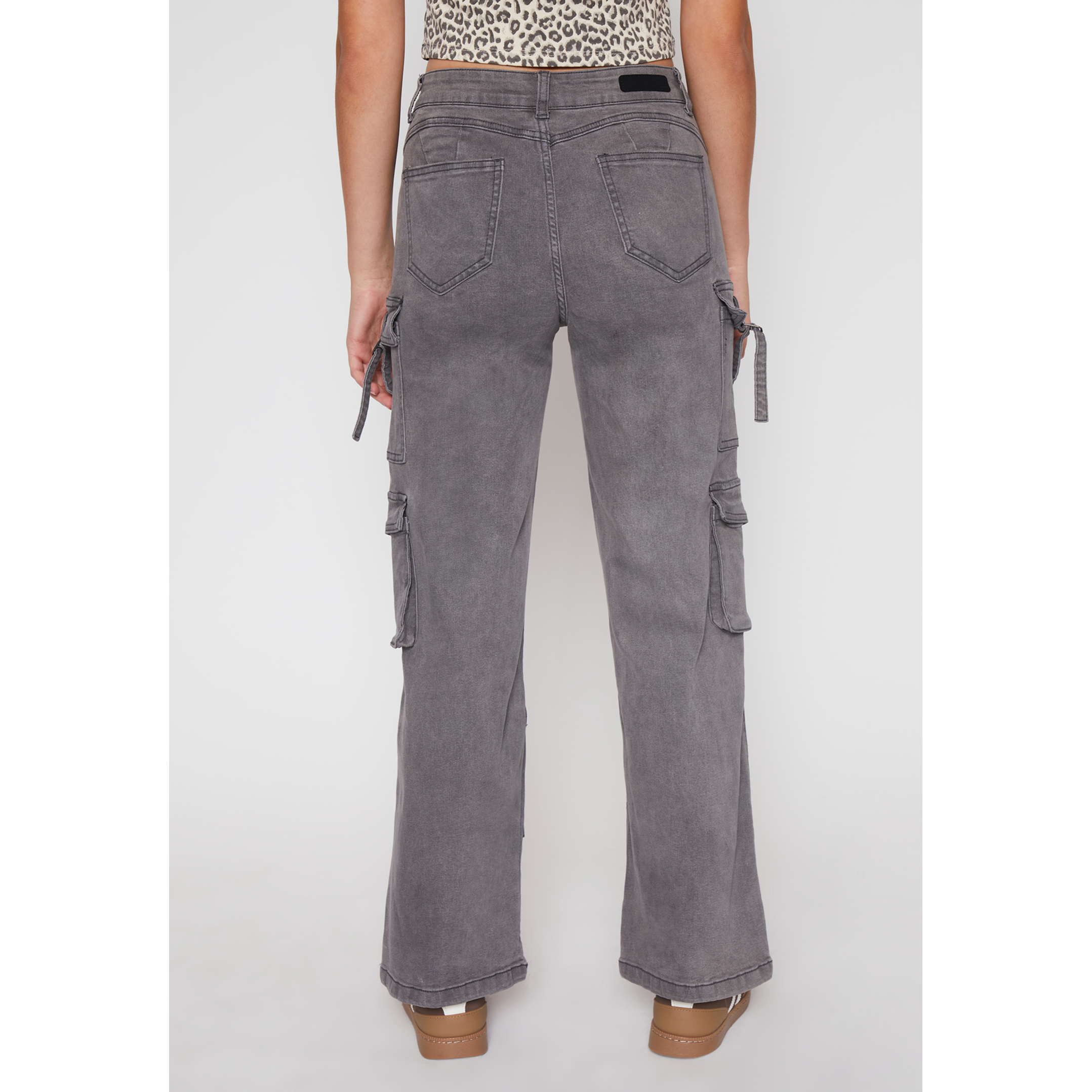 Jeans Wide Leg Cargo Mujer Gris Familyshop 3