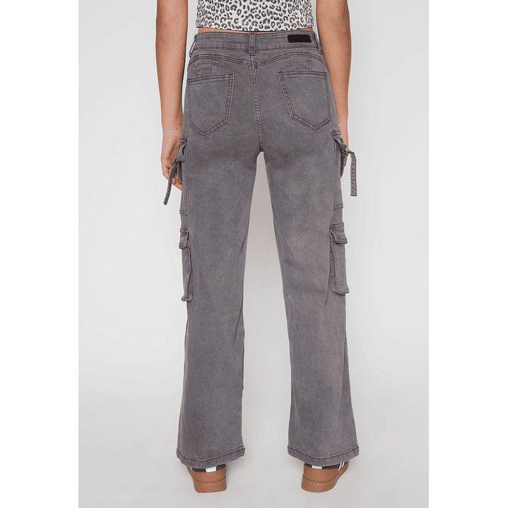 Jeans Wide Leg Cargo Mujer Gris Familyshop 3